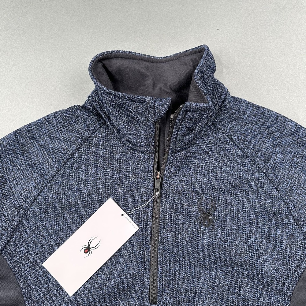 Spyder Men's Outbound Jacket Size S Navy Blue 1/4 Zip Fleece Lined Sweater NWT